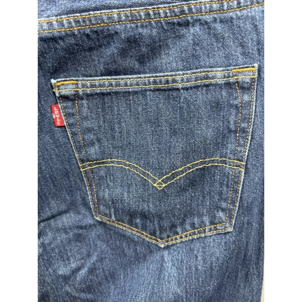 Levi's 501 Jeans Men 36x34 Blue Button Fly Straight Original Dark Wash American